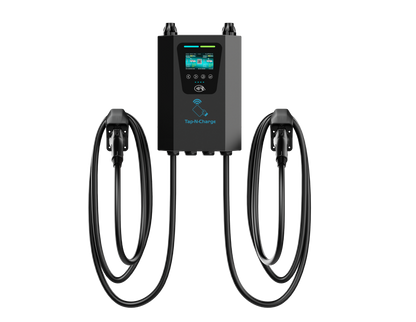 Tap-N-Charge™ | 80A Dual-Plug Commercial EV Charger (NACS & J1772) - Standard Pedestal