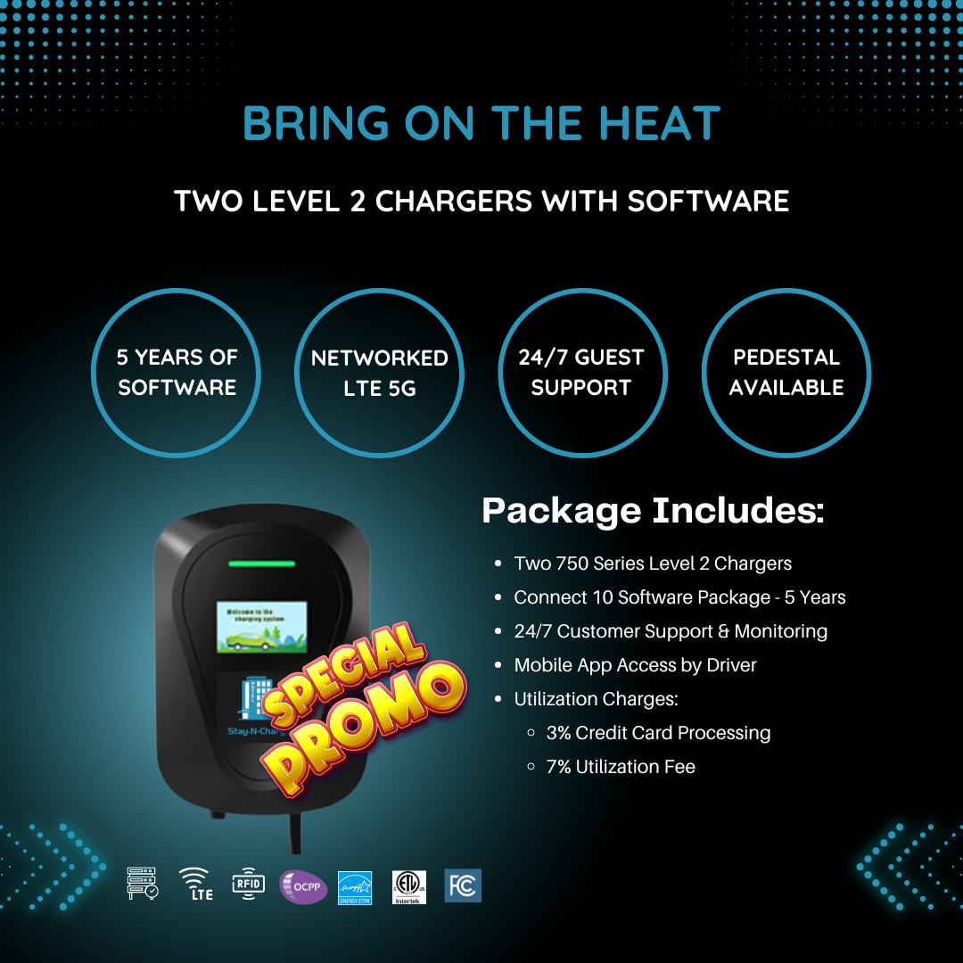 Two 11.5kW Level 2 EV Chargers & 5-Years of Software