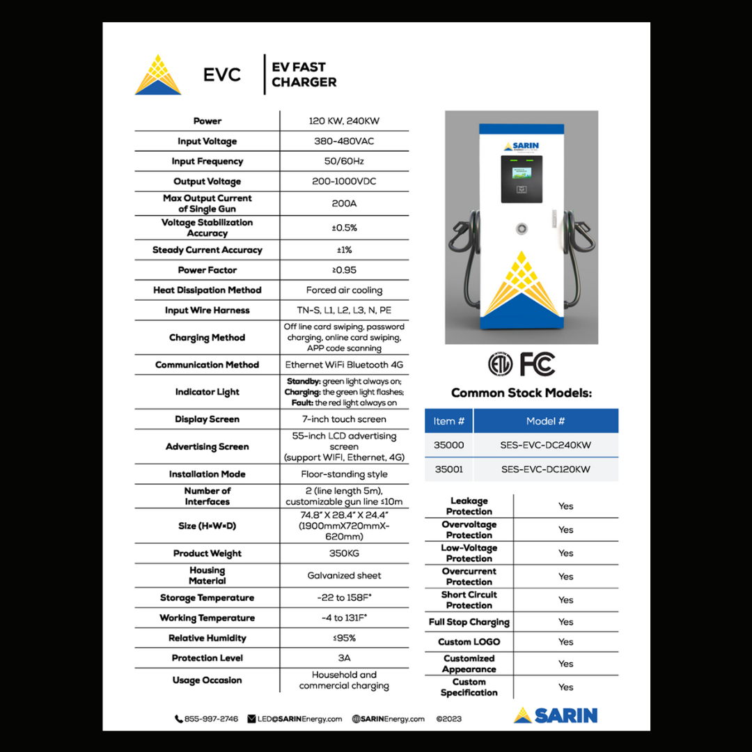 RC-8000 - 240kW DC Electric Vehicle Charger StayNCharge DCFC