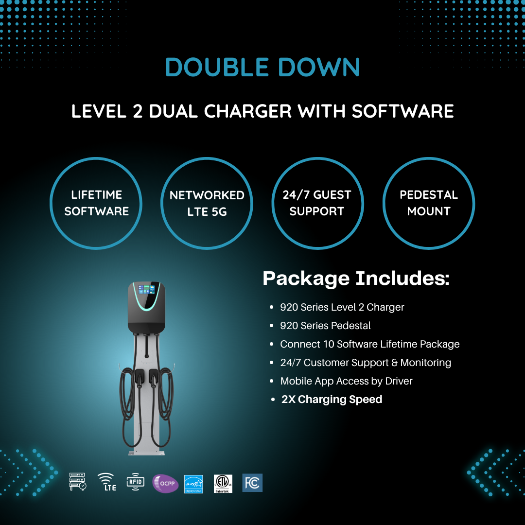 DOUBLE DOWN: Dual 19.2 kW Level 2 Charger with Lifetime Software
