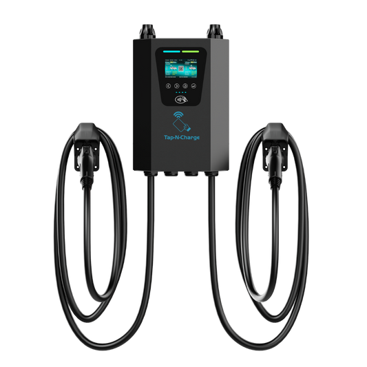 Tap-N-Charge™ | 80A Dual-Plug Commercial EV Charger (NACS & J1772)