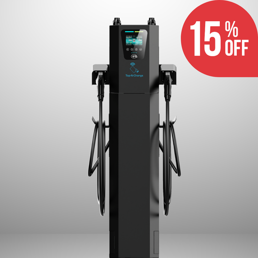 Tap-N-Charge™ | 80A Dual-Plug Commercial EV Charger (NACS & J1772) | Pre-Order